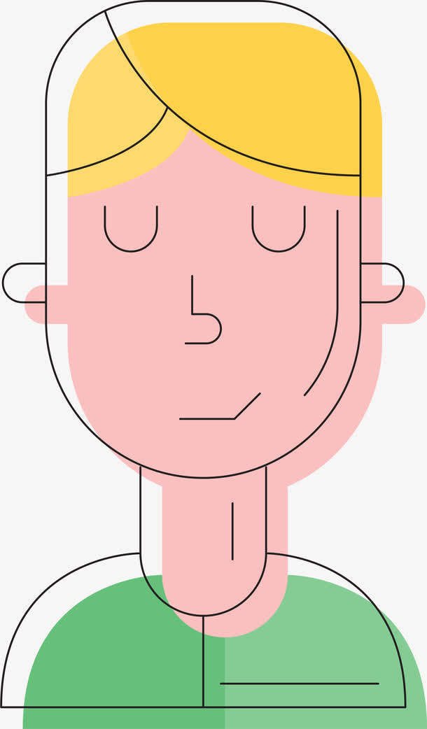 手绘的孤独男孩免抠
