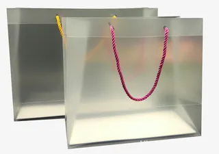 透明礼品手提塑料袋子免抠