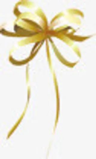 金色丝带卡通节日免抠
