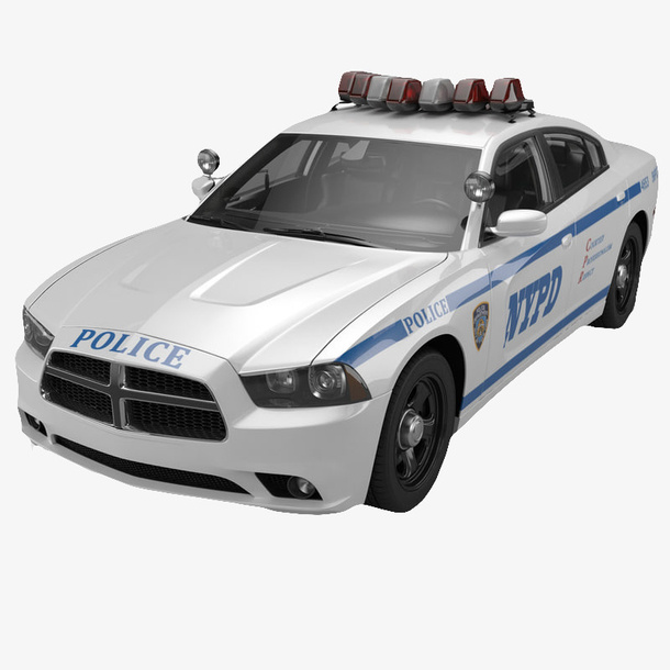 白色交警车免抠