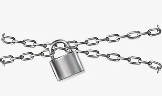 银色简约锁链免抠