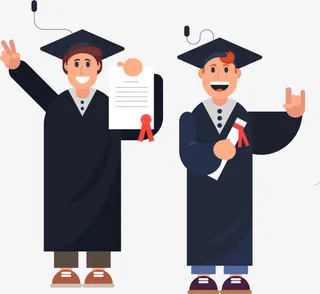 矢量手绘博士免抠