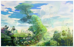 绿色树林天空截图免抠