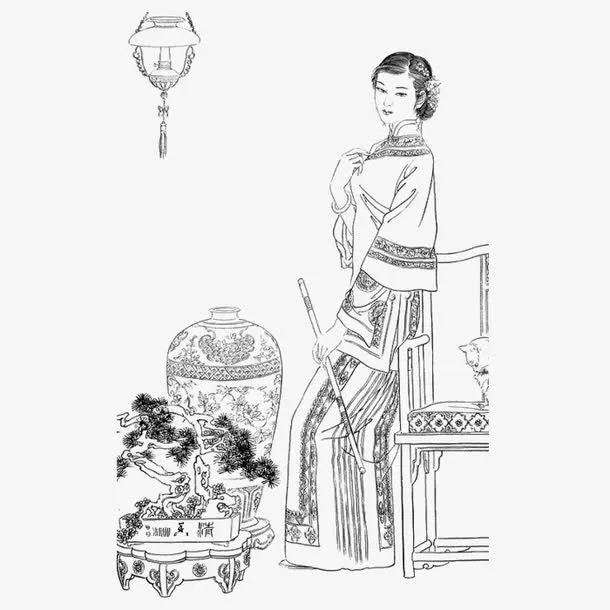 手绘古代人物免抠