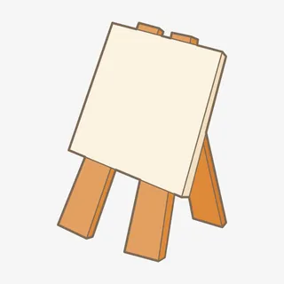 卡通空白画架免抠