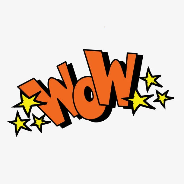 手绘矢量创意WOW免抠