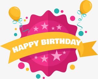 枚红色太阳标签生日贺卡免抠