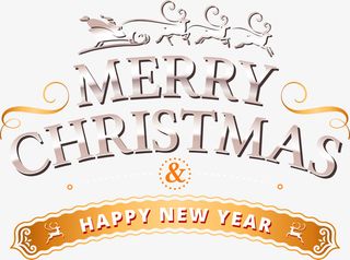 银色闪耀圣诞节标签免抠