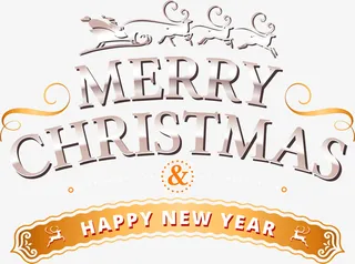 银色闪耀圣诞节标签免抠