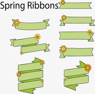 绿色春天标题栏免抠