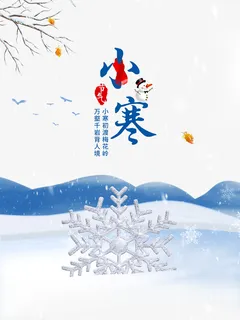 冬天小寒雪花树枝落叶雪地免抠