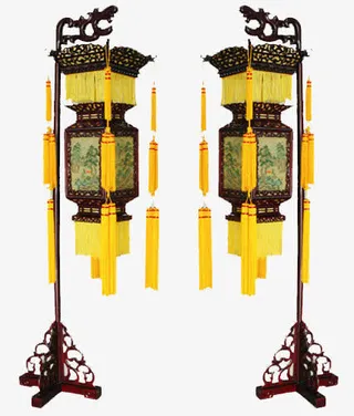 中国风复古路灯免抠