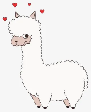 卡通羊驼免抠
