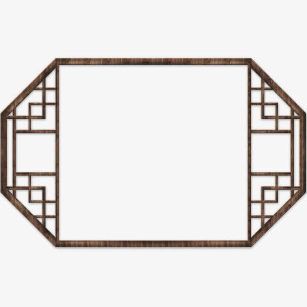 手绘中国风门窗边框免抠