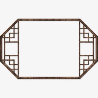 手绘中国风门窗边框免抠