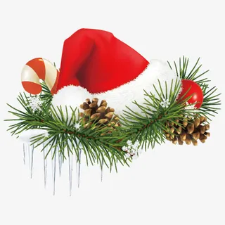圣诞帽子矢量免抠