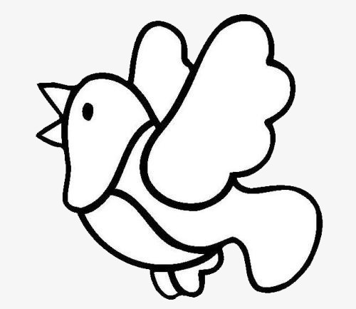 手绘简笔画的小鸟免抠