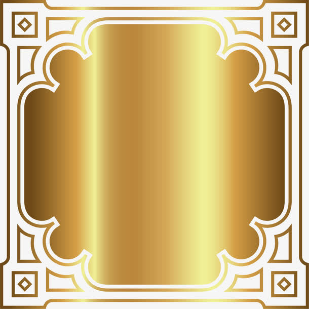 奢华金色边框免抠