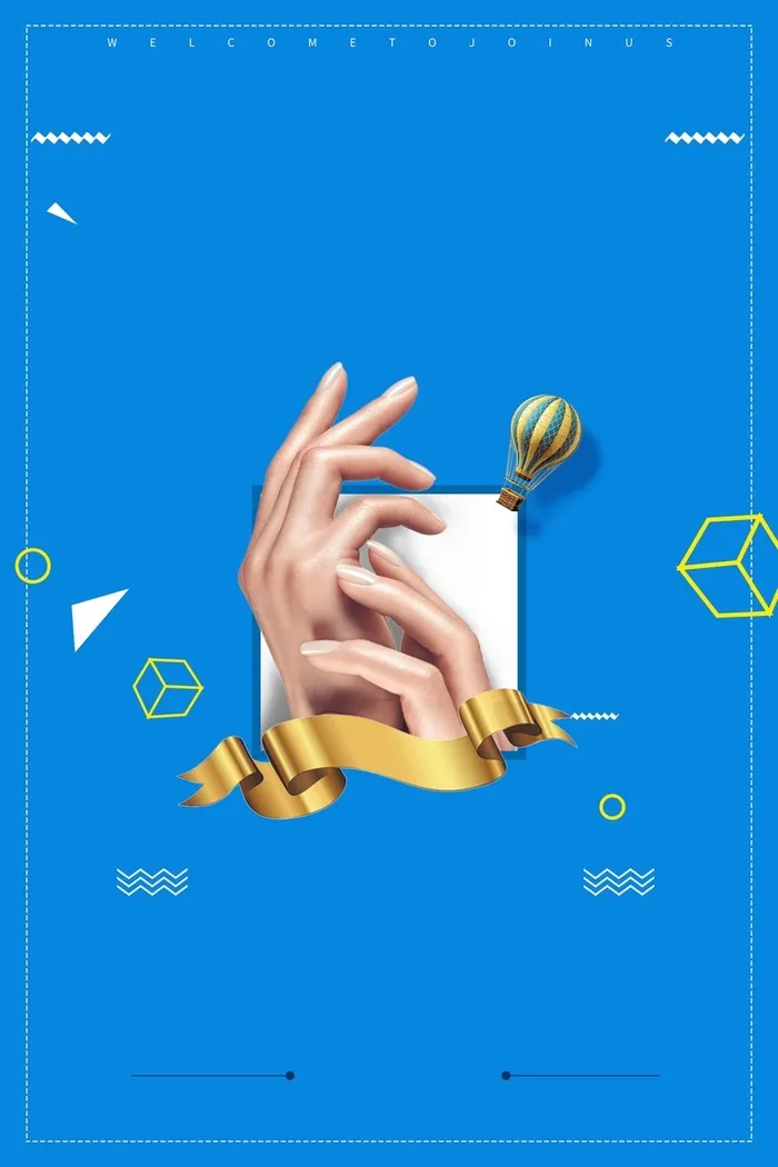 几何简约蓝色清新色块背景高清