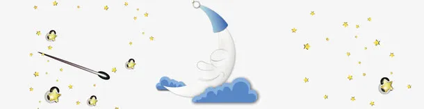 卡通月亮banner
