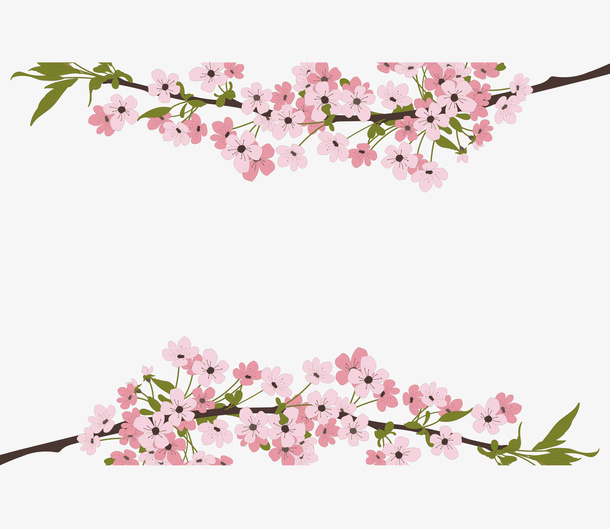 春天粉红浪漫桃花免抠