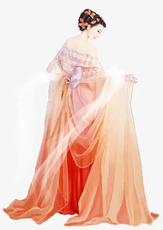 唐朝古典美女素材图片免抠