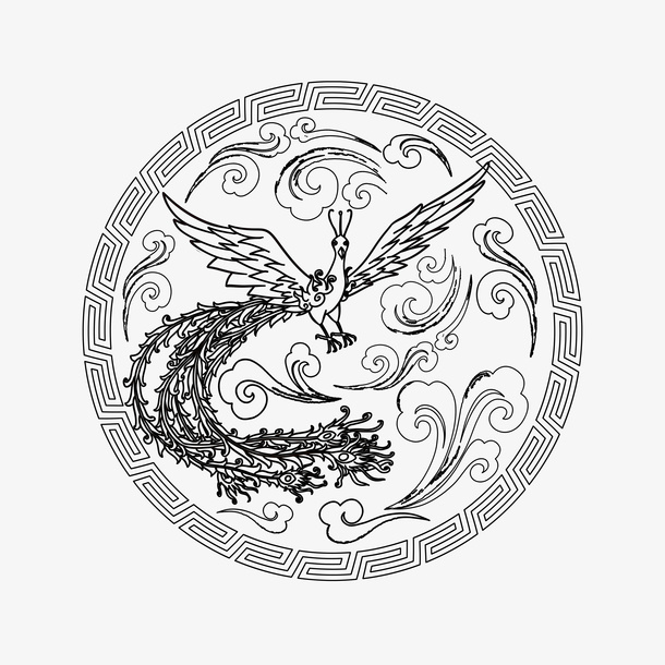 四神纹样之朱雀免抠