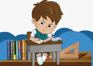 高考冲刺学习插画免抠