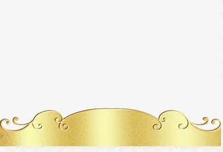 金黄色花纹横幅免抠