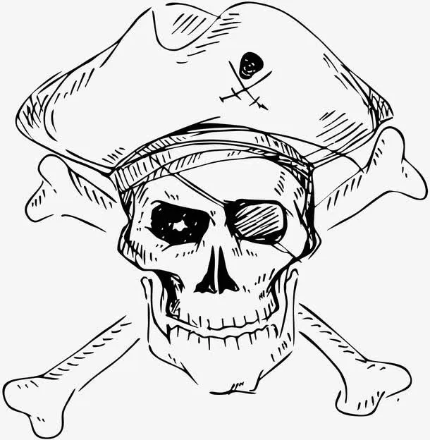 线稿海盗标志插画素材矢量免抠