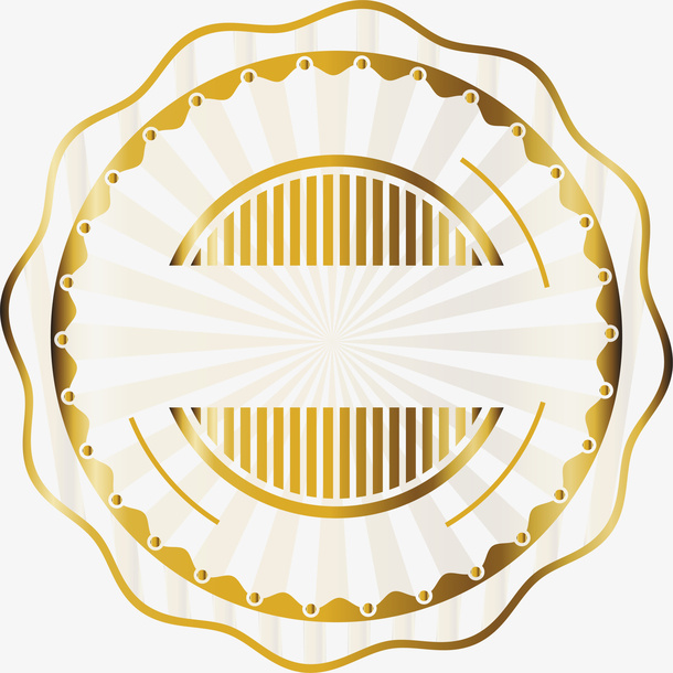 金色闪耀徽章免抠
