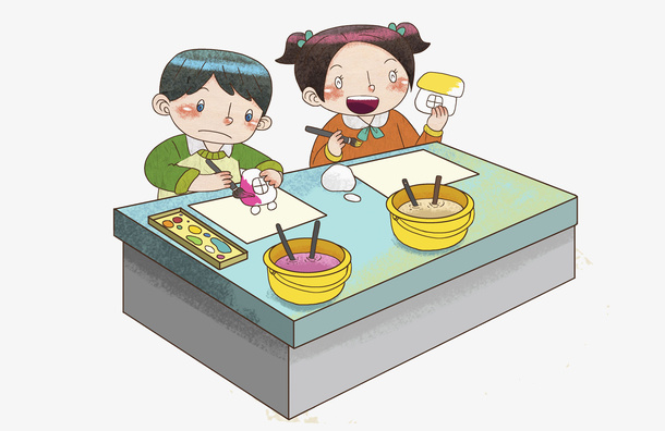 学美术的小孩免抠
