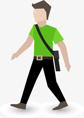 人物插画业务员小伙免抠