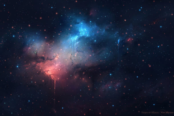 蓝紫色星空星光夜景免抠