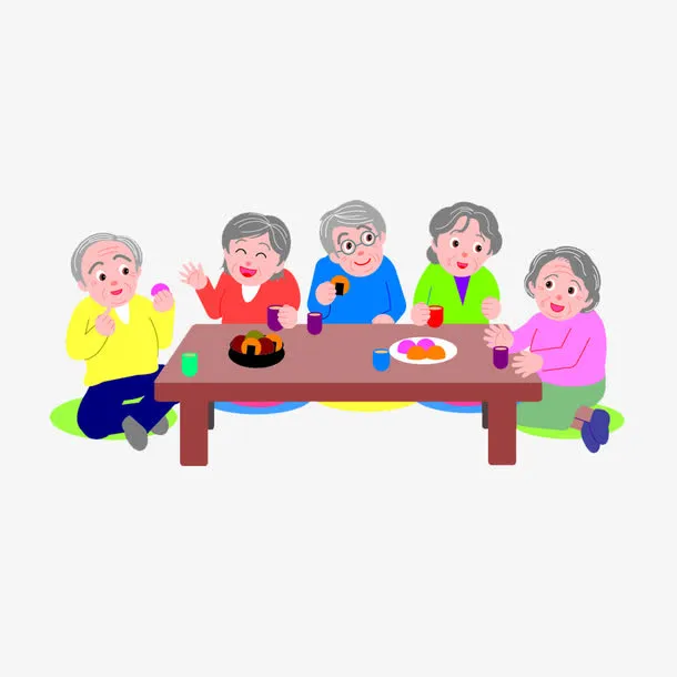 养老院卡通老年人免抠