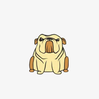 卡通吐舌头黄色斗牛犬免抠