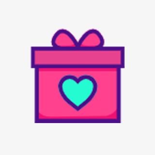 粉红色爱心礼盒免抠