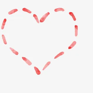水彩粉色爱心手绘图免抠