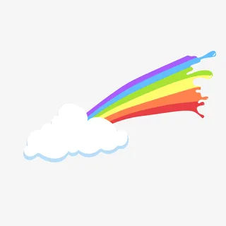 矢量健康彩虹云朵免抠