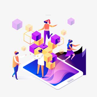 2.5D紫色商务背景装饰