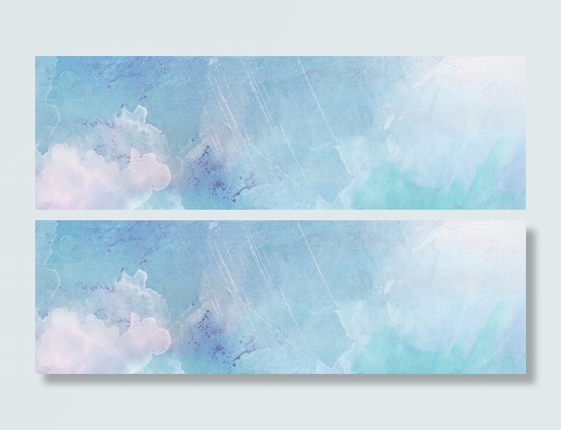 蓝色清新水彩风纹理banner高清