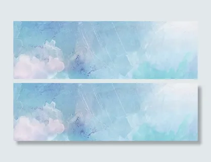 蓝色清新水彩风纹理banner高清