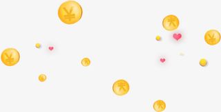 金币硬币不规则漂浮装饰免抠