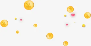 金币硬币不规则漂浮装饰免抠
