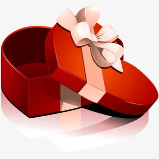 红色心形礼盒图标免抠