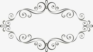 黑色简约树藤框架免抠