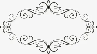 黑色简约树藤框架免抠