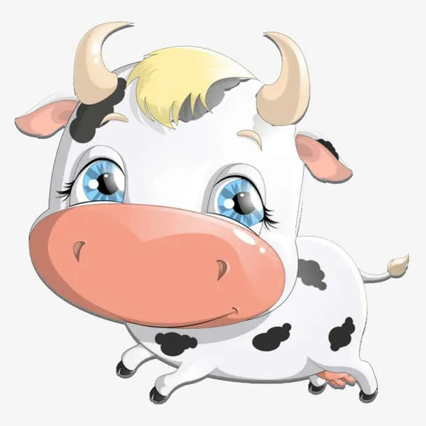 可爱手绘小牛免抠
