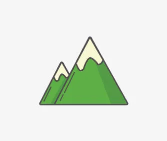 绿色的山图标免抠