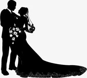 黑色结婚情侣免抠